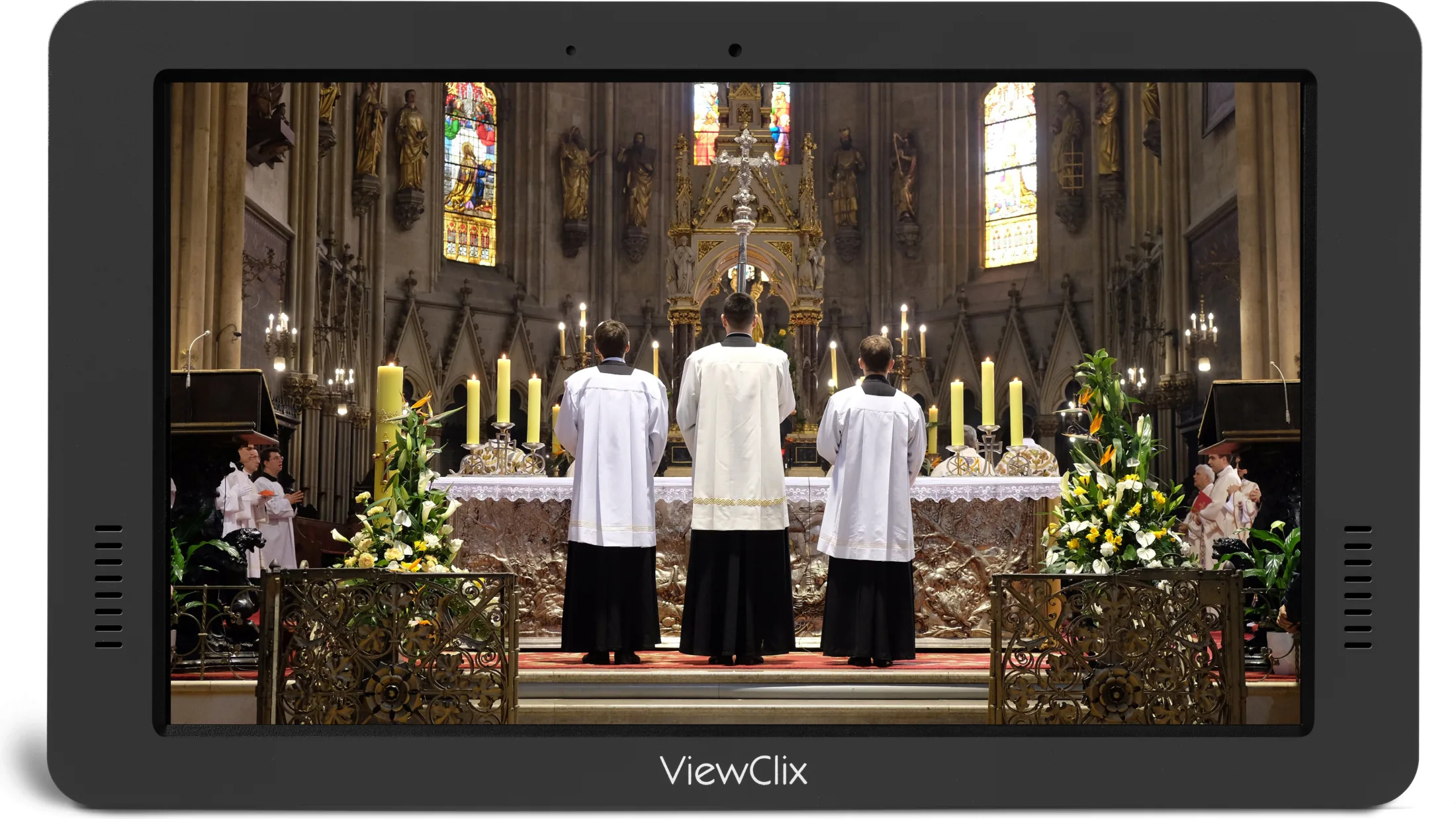 Church TV playing on a ViewClix frame
