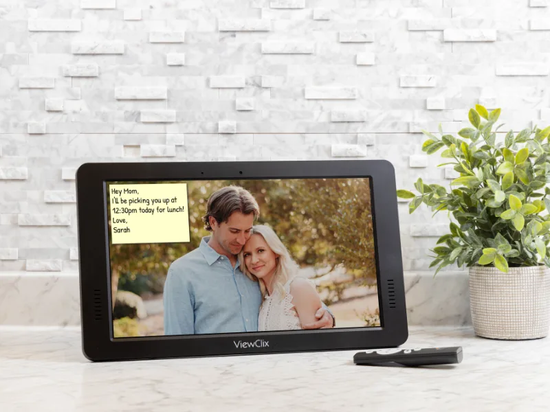 Sticky note reminder on a ViewClix frame